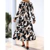 imageZESICA Womens Floral Boho Maxi Dress 2025 Fall Casual Long Sleeve V Neck ALine Flowy Wedding Guest DressesBlack