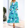 imageZESICA Womens Floral Boho Maxi Dress 2025 Fall Casual Long Sleeve V Neck ALine Flowy Wedding Guest DressesLake Blue