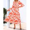 imageZESICA Womens Floral Boho Maxi Dress 2025 Fall Casual Long Sleeve V Neck ALine Flowy Wedding Guest DressesOrange