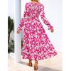 imageZESICA Womens Floral Boho Maxi Dress 2025 Fall Casual Long Sleeve V Neck ALine Flowy Wedding Guest DressesRose