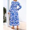 imageZESICA Womens Floral Boho Maxi Dress 2025 Fall Casual Long Sleeve V Neck ALine Flowy Wedding Guest DressesRoyal Blue