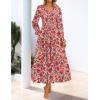 imageZESICA Womens Floral Boho Maxi Dress 2025 Fall Casual Long Sleeve V Neck ALine Flowy Wedding Guest DressesVintage Pink