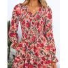 imageZESICA Womens Floral Boho Maxi Dress 2025 Fall Casual Long Sleeve V Neck ALine Flowy Wedding Guest DressesVintage Pink