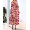 imageZESICA Womens Floral Boho Maxi Dress 2025 Fall Casual Long Sleeve V Neck ALine Flowy Wedding Guest DressesVintage Pink
