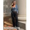 imageZESICA Womens Long Sleeve Crop Tops Square Neck Slim Fitted Shirts Casual Basic Tees 2025 Fall Trendy ClothesDustyblue