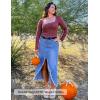 imageZESICA Womens Long Sleeve Crop Tops Square Neck Slim Fitted Shirts Casual Basic Tees 2025 Fall Trendy ClothesWine