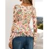 imageZESICA Womens Long Sleeve Floral Shirts V Neck Going Out Ruffle Tops Blouses 2025 Fall Fashion Clothes OutfitsApricot