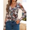 imageZESICA Womens Long Sleeve Floral Shirts V Neck Going Out Ruffle Tops Blouses 2025 Fall Fashion Clothes OutfitsBlack