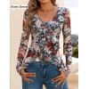 imageZESICA Womens Long Sleeve Floral Shirts V Neck Going Out Ruffle Tops Blouses 2025 Fall Fashion Clothes OutfitsBlack