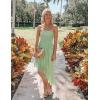 imageZESICA Womens 2025 Summer Strapless Mini Dress Off Shoulder Smocked Tiered Irregular Irregular Ruffle Beach Tube SundressGreen