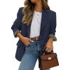imageZESICA Womens Fall Business Casual Blazers 2025 Long Sleeve Lapel Open Front Button Work Blazer Jackets with PocketsNavy