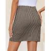 imageZESICA Plaid Mini Skirt for Women 2025 Fall Winter High Waist A Line Bodycon Pencil Skirts TrendyMocha