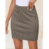 imageZESICA Plaid Mini Skirt for Women 2025 Fall Winter High Waist A Line Bodycon Pencil Skirts TrendyMocha