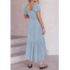 imageZESICA Womens 2025 Summer Boho Floral Print Square Neck Ruffle Swing Beach Long Maxi DressLightblue