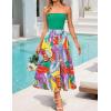 imageZESICA Womens 2025 Summer Boho Strapless Midi Dress Off Shoulder Polka Dot Printed Flowy A Line Long Dresses with PocketsAqua