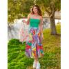 imageZESICA Womens 2025 Summer Boho Strapless Midi Dress Off Shoulder Polka Dot Printed Flowy A Line Long Dresses with PocketsAqua
