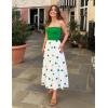 imageZESICA Womens 2025 Summer Boho Strapless Midi Dress Off Shoulder Polka Dot Printed Flowy A Line Long Dresses with PocketsGreen