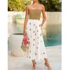 imageZESICA Womens 2025 Summer Boho Strapless Midi Dress Off Shoulder Polka Dot Printed Flowy A Line Long Dresses with PocketsKhaki