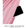 imageZESICA Womens 2025 Summer Sleeveless Dress Square Neck Pleated Swing Casual Maxi Dresses with PocketsPink