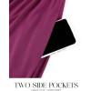imageZESICA Womens 2025 Summer Sleeveless Dress Square Neck Pleated Swing Casual Maxi Dresses with PocketsPlum
