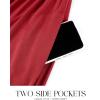 imageZESICA Womens 2025 Summer Sleeveless Dress Square Neck Pleated Swing Casual Maxi Dresses with PocketsRed