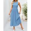 imageZESICA Womens 2025 Summer Sleeveless Midi Dresses Casual Crewneck Ribbed Knit Pleated A Line Swing Long Party DressDusty Blue