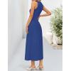 imageZESICA Womens 2025 Summer Sleeveless Midi Dresses Casual Crewneck Ribbed Knit Pleated A Line Swing Long Party DressNavy