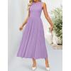 imageZESICA Womens 2025 Summer Sleeveless Midi Dresses Casual Crewneck Ribbed Knit Pleated A Line Swing Long Party DressPurple