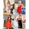 imageZESICA Womens 2025 Summer Spaghetti Strap Sleeveless Square Neck Ruffle A Line Swing Mini DressOrange