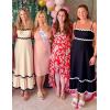imageZESICA Womens 2025 Summer Spaghetti Straps Sleeveless Backless Sundress Flowy Smocked Lace Swing A Line Midi DressBlack