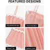 imageZESICA Womens 2025 Summer Spaghetti Straps Sleeveless Backless Sundress Flowy Smocked Lace Swing A Line Midi DressCoral Pink
