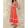 imageZESICA Womens 2025 Summer Spaghetti Straps Sleeveless Backless Sundress Flowy Smocked Lace Swing A Line Midi DressWatermelon Red