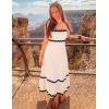 imageZESICA Womens 2025 Summer Spaghetti Straps Sleeveless Backless Sundress Flowy Smocked Lace Swing A Line Midi DressWhite