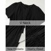 imageZESICA Womens Summer Casual Short Sleeve Midi Dresses 2025 V Neck Elastic Waist Tiered Flowy Boho Dress with PocketBlack