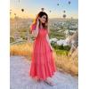 imageZESICA Womens Summer Casual Short Sleeve Midi Dresses 2025 V Neck Elastic Waist Tiered Flowy Boho Dress with PocketWatermelon