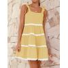 imageZESICA Womens Summer Swing Mini Dress Casual Spaghetti Straps Sleeveless Smocked Backless Flowy A Line SundressYellow