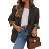 imageZESICA Business Casual Blazers for Women 2025 Fall Work Office Jackets Lapel Open Front Blazer Outfits with PocketsCoffee
