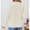 imageZESICA Womens Fall Long Sleeve V Neck Pullover Sweaters 2025 Casual Cable Knit Loose Trendy Sweater Jumper TopsApricot