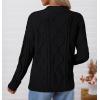 imageZESICA Womens Fall Long Sleeve V Neck Pullover Sweaters 2025 Casual Cable Knit Loose Trendy Sweater Jumper TopsBlack