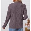 imageZESICA Womens Fall Long Sleeve V Neck Pullover Sweaters 2025 Casual Cable Knit Loose Trendy Sweater Jumper TopsPurple