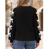 imageZESICA Fall Bow Cardigans for Women Trendy 2025 Casual Long Sleeve Button V Neck Knit Sweater Outerwear CoatsBlack