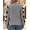 imageZESICA Fall Bow Cardigans for Women Trendy 2025 Casual Long Sleeve Button V Neck Knit Sweater Outerwear CoatsGray