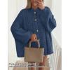 imageZESICA Womens Fall 2025 Cardigan Sweaters Long Sleeve Button Down Oversized Soft Knit Winter Coats Trendy OuterwearDarkblue