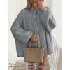 imageZESICA Womens Fall 2025 Cardigan Sweaters Long Sleeve Button Down Oversized Soft Knit Winter Coats Trendy OuterwearGray