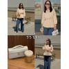 imageZESICA Womens 2025 Fall Babydoll Peplum Tops V Neck Puff 34 Length Sleeve Shirts Dressy Casual BlousesApricot