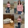 imageZESICA Womens 2025 Fall Babydoll Peplum Tops V Neck Puff 34 Length Sleeve Shirts Dressy Casual BlousesDustypink
