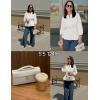 imageZESICA Womens 2025 Fall Babydoll Peplum Tops V Neck Puff 34 Length Sleeve Shirts Dressy Casual BlousesWhite