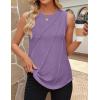 imageZESICA Womens Summer Pleated Tank Top Sleeveless Crewneck Business Casual Loose Tops Shirts 2025 Fashion Clothes OutfitsPurple