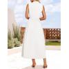 imageZESICA Womens Summer Sleeveless Work Midi Dress 2025 V Neck Casual Swing Office Dresses with PocketsWhite