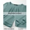 imageZESICA Womens Summer Tops Dressy Casual Short Sleeve Blouses Trendy Elegant ShirtsGreygreen